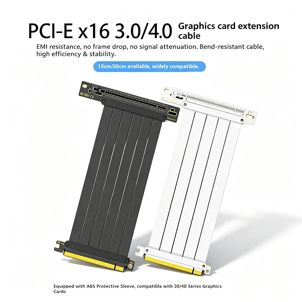 Pcie 4.0 X16 Riser Cable 90 Degree - Câble de rehausseur de carte graphique