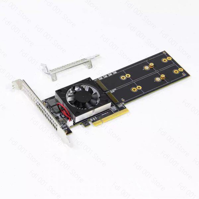 Quad M.2 Nvme Pcie Bifurcation Card - Carte adaptatrice d'extension PCIe 3.0 X8