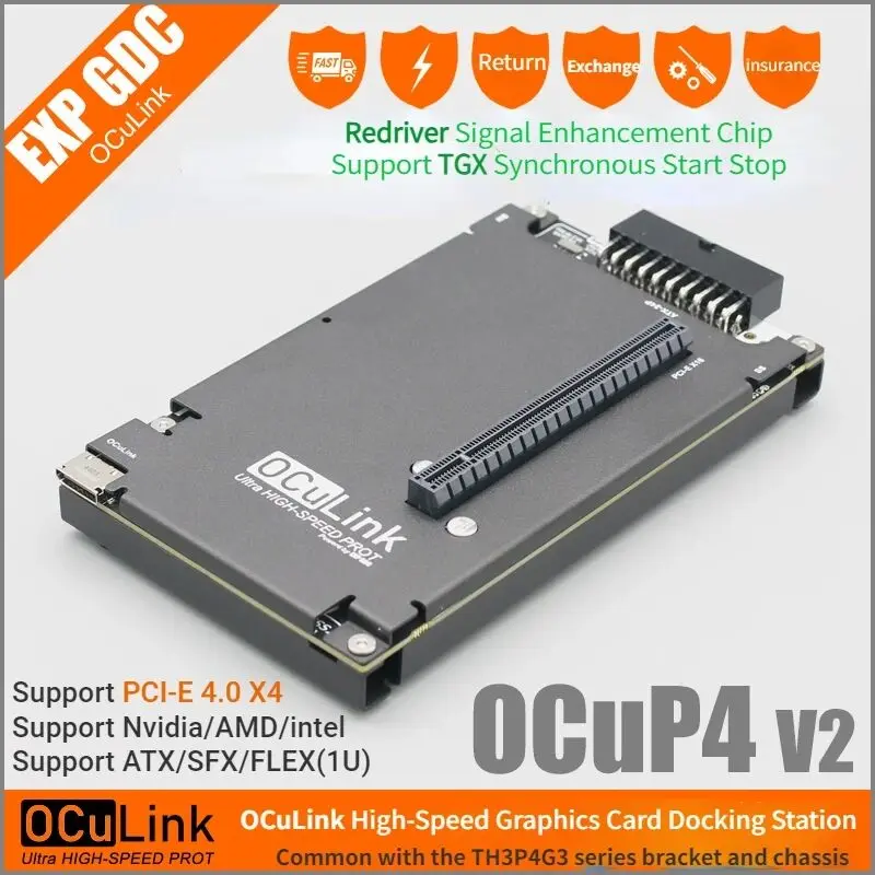 External Gpu Dock Pcie 4.0 Oculink - OCuP4V2-Adaptateur M.2 vers OCulink pour ordinateur
