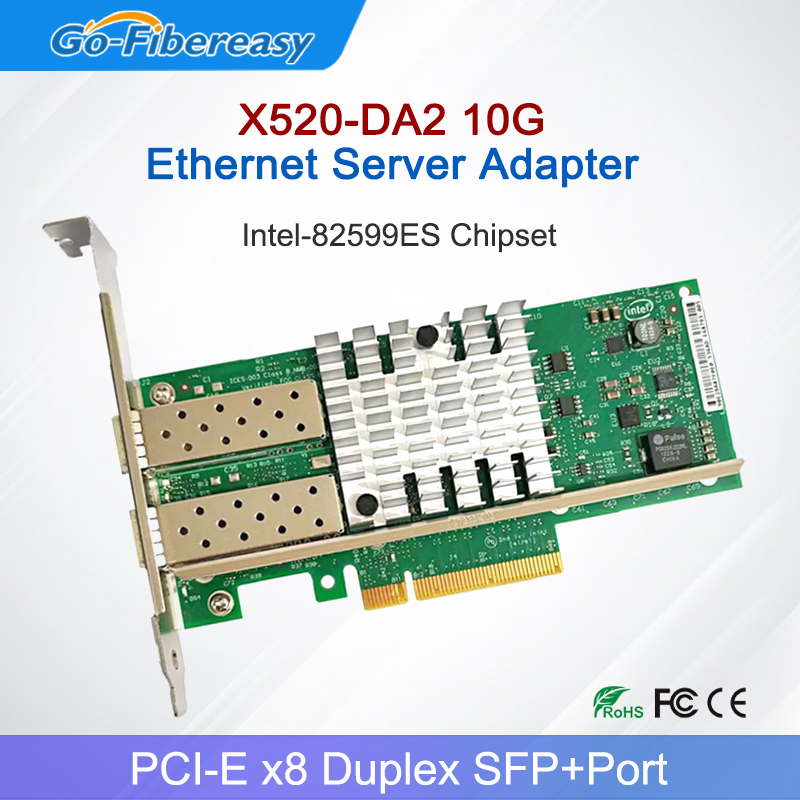 10Gb Sfp+ Pcie Network Card Dual Port - Carte réseau X520-DA2 10 Gb SFP+PCI-E