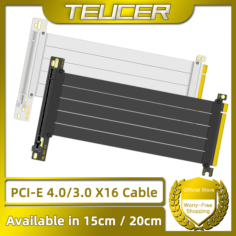 Pcie 4.0 X16 Riser Cable 90 Degree - TEUCER PCI-E 4.0 X16 Câble Riser