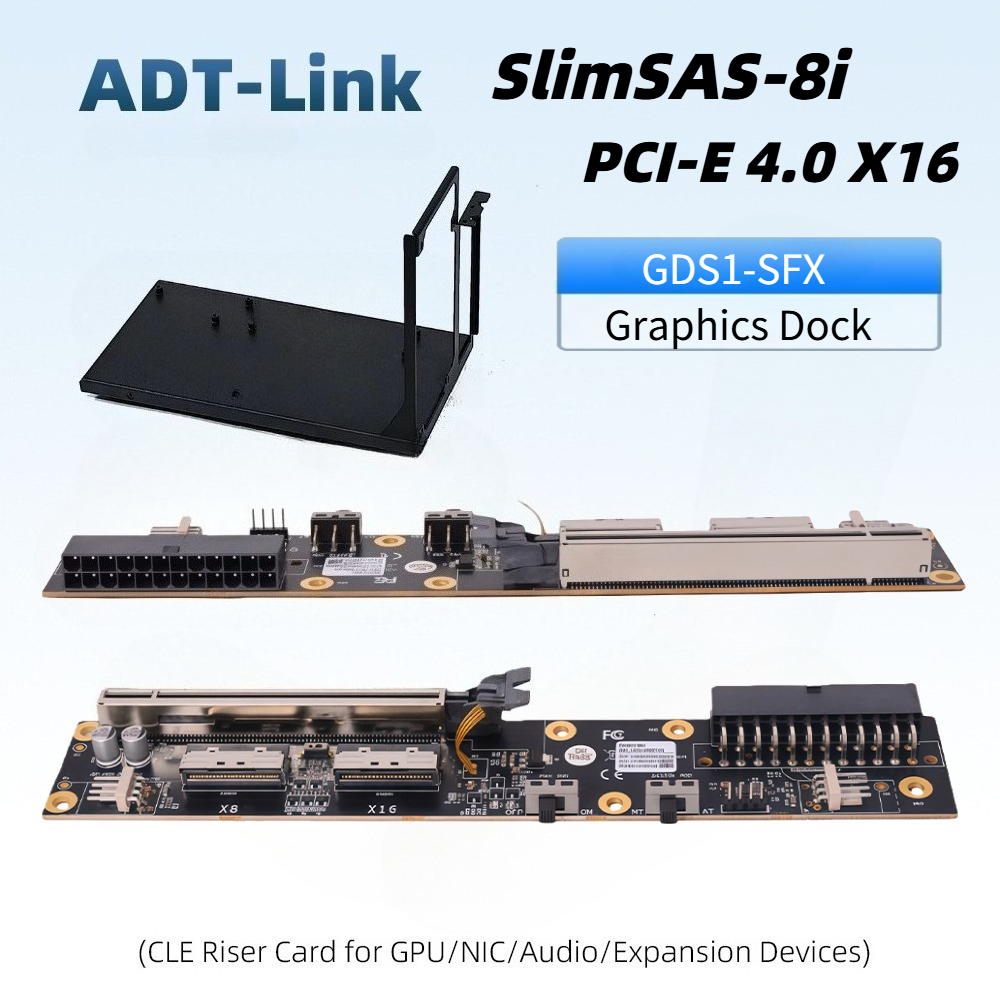 External Gpu Dock Pcie 4.0 Oculink - Station d'accueil graphique externe Dual SlimSAS