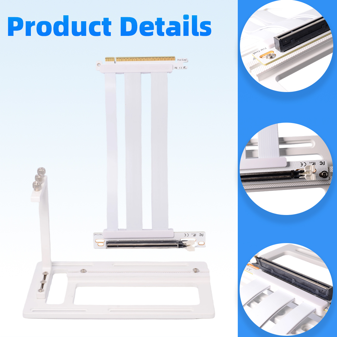 Pcie 4.0 X16 Riser Cable 90 Degree - Câble Riser PCIe 5.0 / 4.0