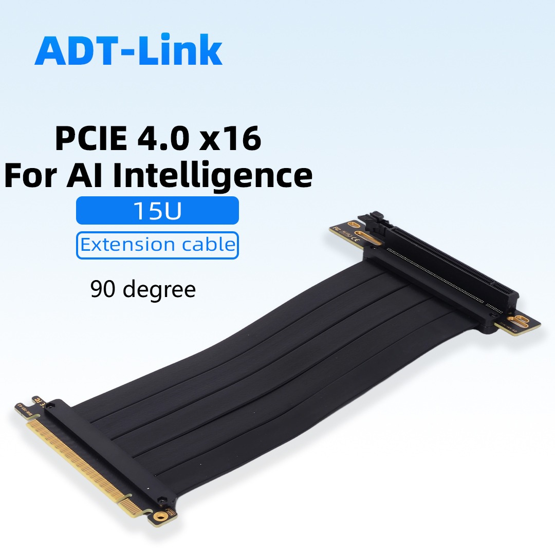 Pcie 4.0 X16 Riser Cable 90 Degree - Câble adaptateur d'extension de carte graphique