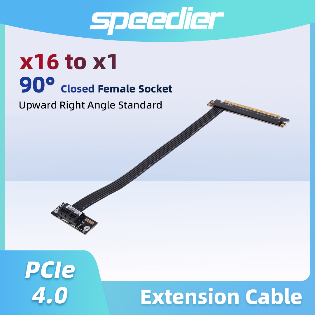 Pcie 4.0 X16 Riser Cable 90 Degree - Câble d'extension PCIe 4.0 / 3.0