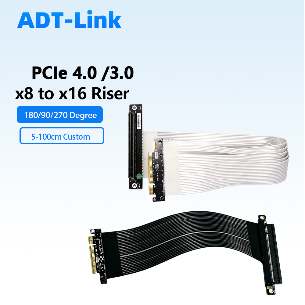 Pcie 4.0 X16 Riser Cable 90 Degree - Câble Riser ADT-Link PCIe 4.0 /