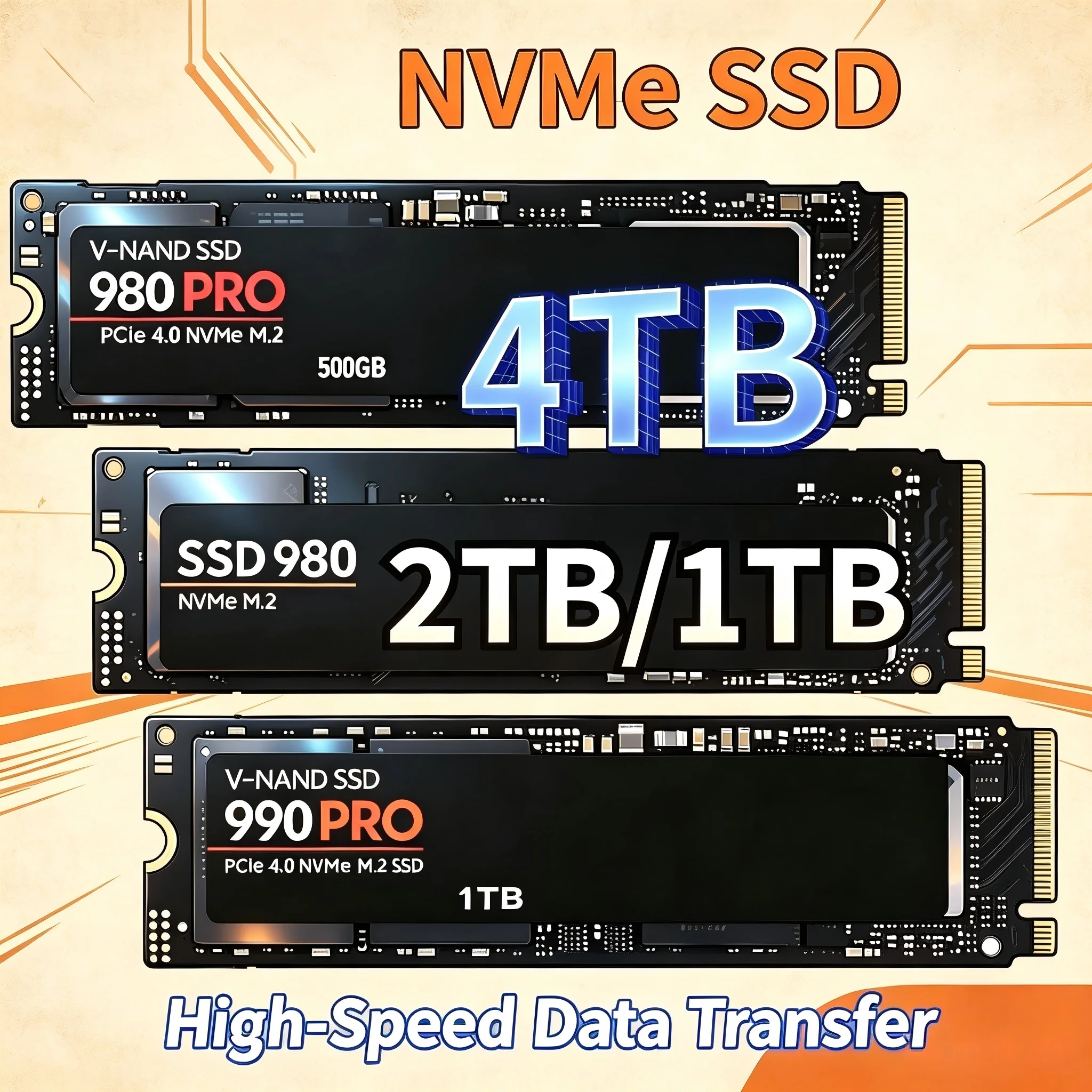 SSD NVMe M.2 Original 980Pro 9 - M.2 Nvme 4Tb Pcie 4.0 Ssd avis et prix