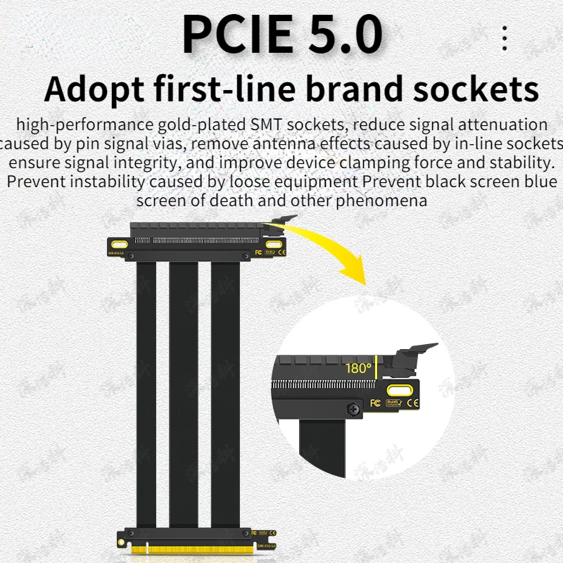 Câble Riser PCIe 5.0 x16, idéa - Pcie 4.0 X16 Riser Cable 90 Degree avis et prix