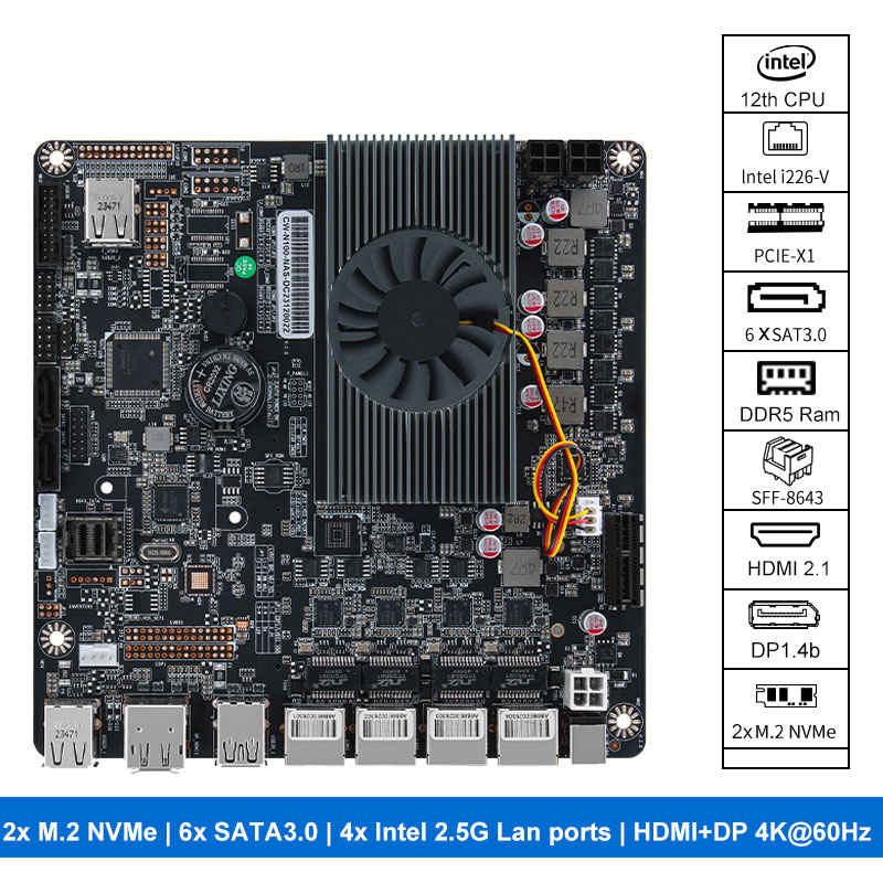 Carte mère N100 Nas 2xm.2 Nvme - Nas Motherboard N100 6 Sata avis et prix