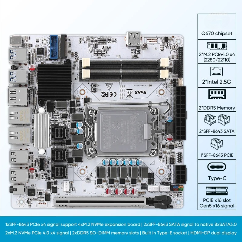 12/13/14e génération Nas carte - Lga 1700 Ddr5 Itx Motherboard avis et prix