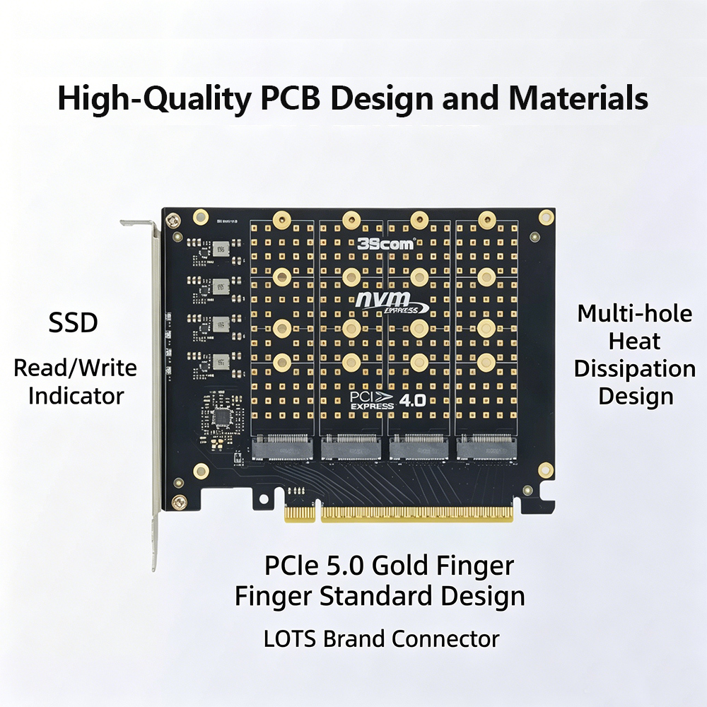 Carte adaptateur PCIe 4.0 X16  - Quad M.2 Nvme Pcie Bifurcation Card avis et prix