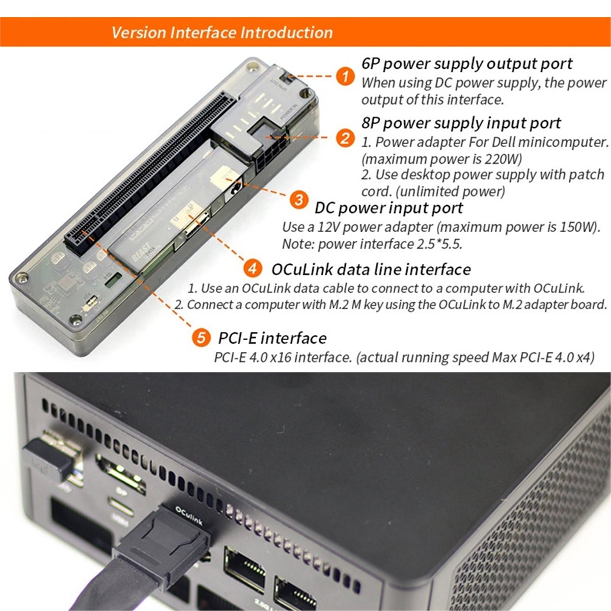 Promotion : Station d'accueil  - External Gpu Dock Pcie 4.0 Oculink avis et prix