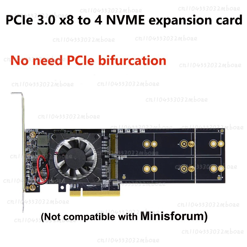 Adaptateur PEX8747 Chip PCIe 3 - Quad M.2 Nvme Pcie Bifurcation Card avis et prix