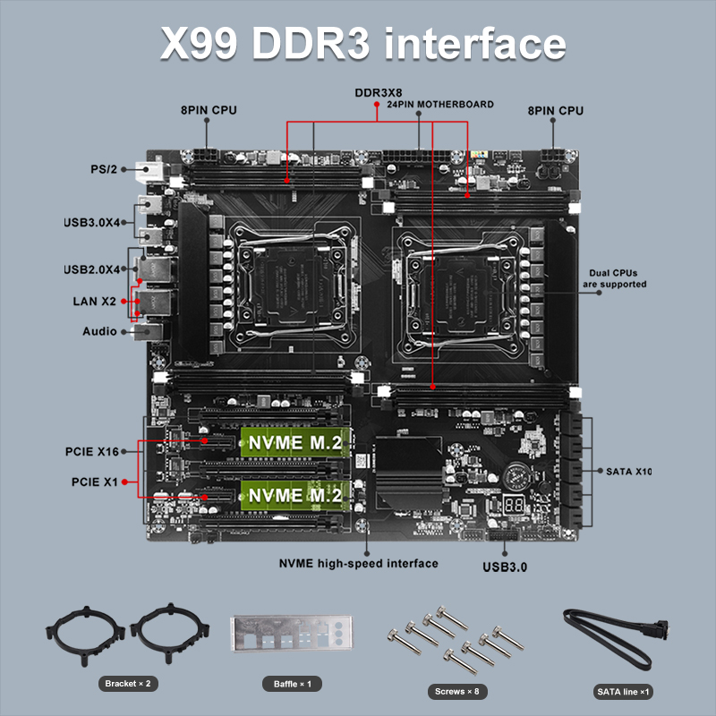 X99 carte mère CPU double pris - X99 Dual Cpu Motherboard Combo avis et prix